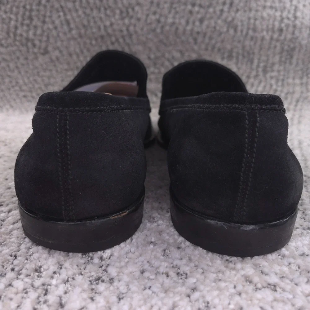 Gucci Loafers Mens Size 13D 13.5 US Shoes Slip On Suede Logo Black Square Toe